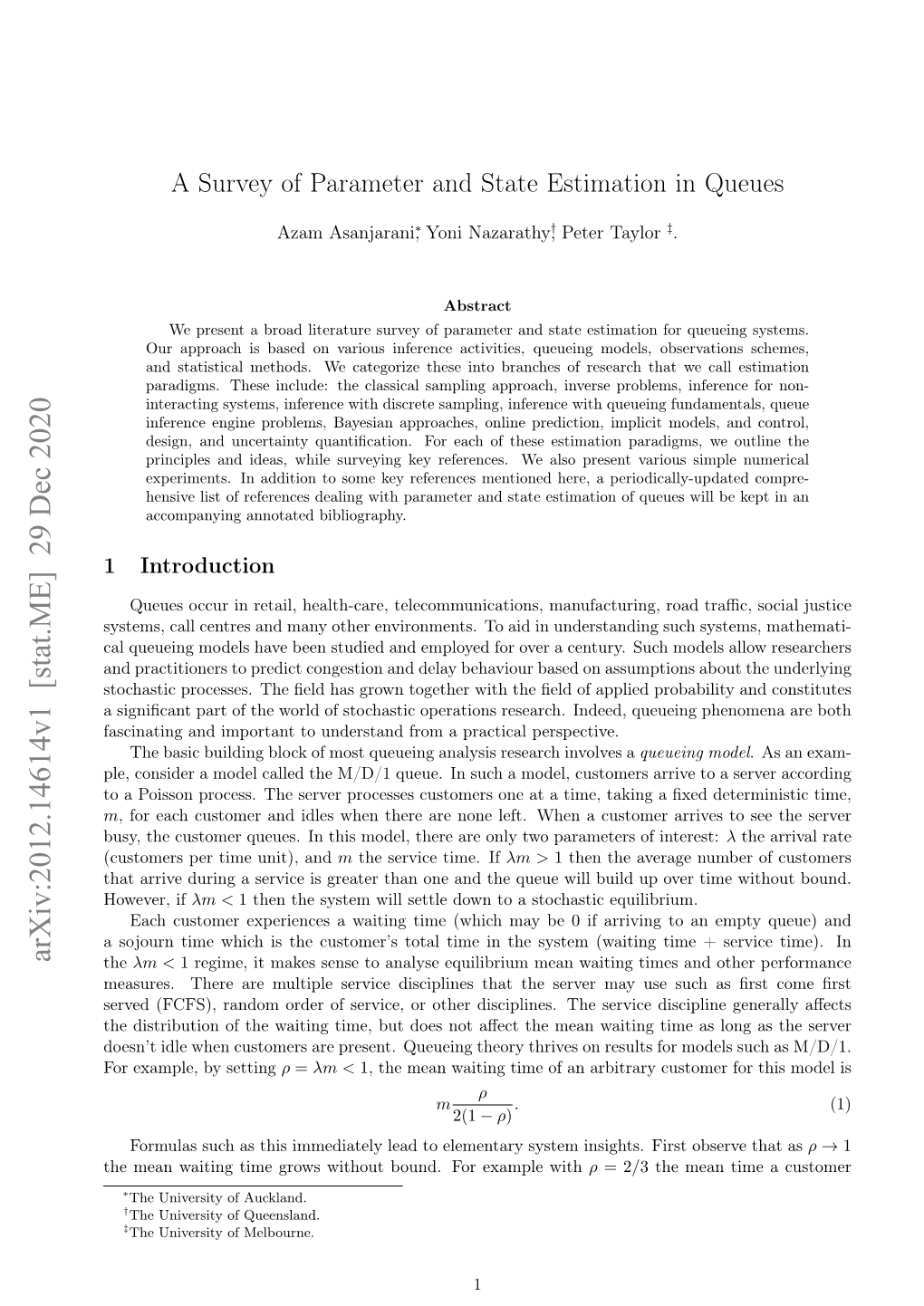 A Survey of Parameter and State Estimation in Queues