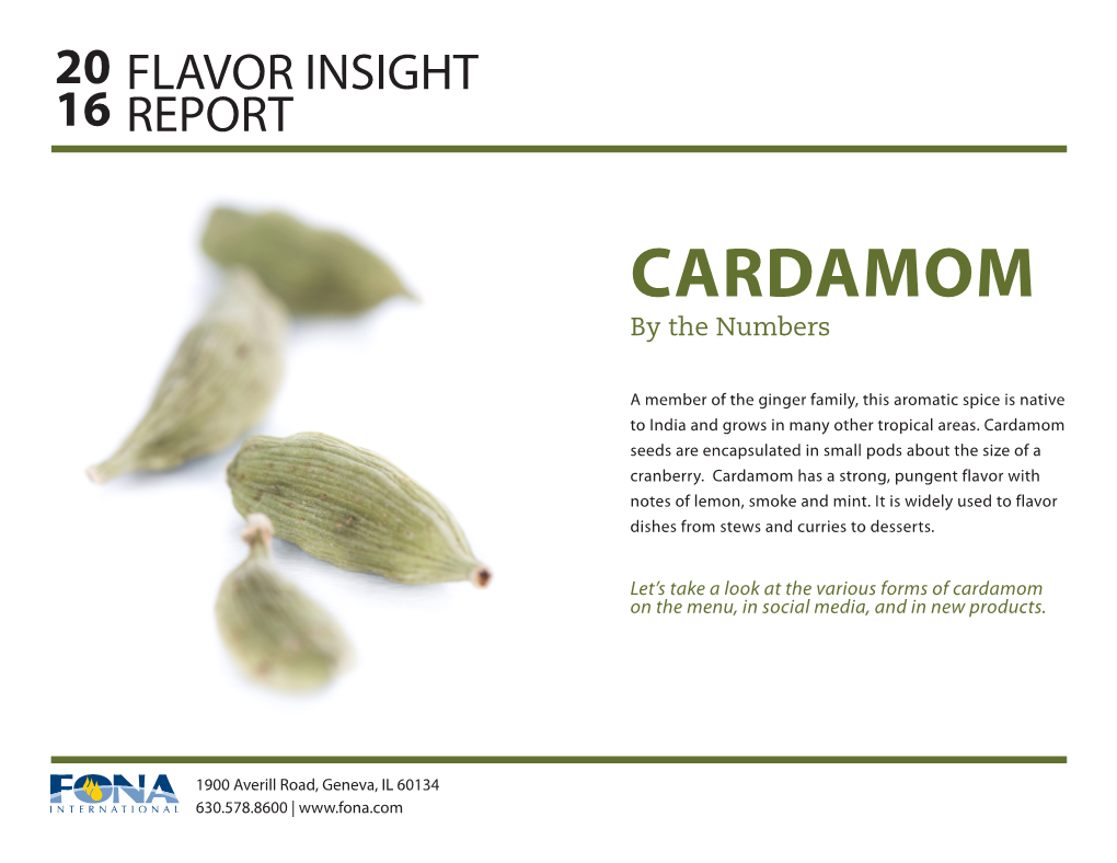 CARDAMOM by the Numbers