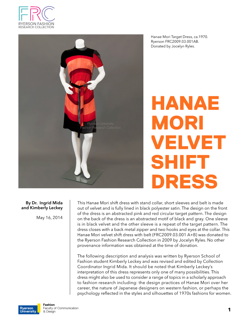 Hanae Mori Velvet Shift Dress