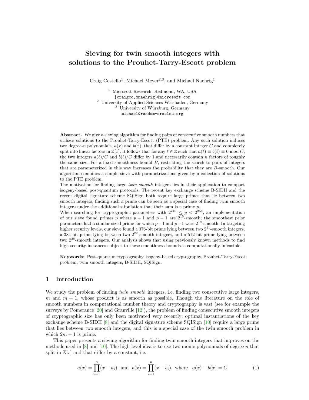 Sieving for Twin Smooth Integers with Solutions to the Prouhet-Tarry-Escott Problem