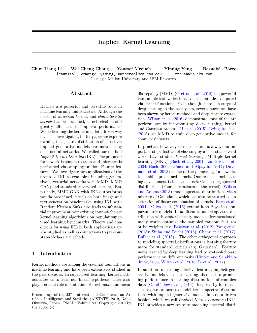 Implicit Kernel Learning