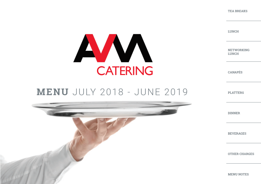 Menu July 2018 - June 2019 Platters