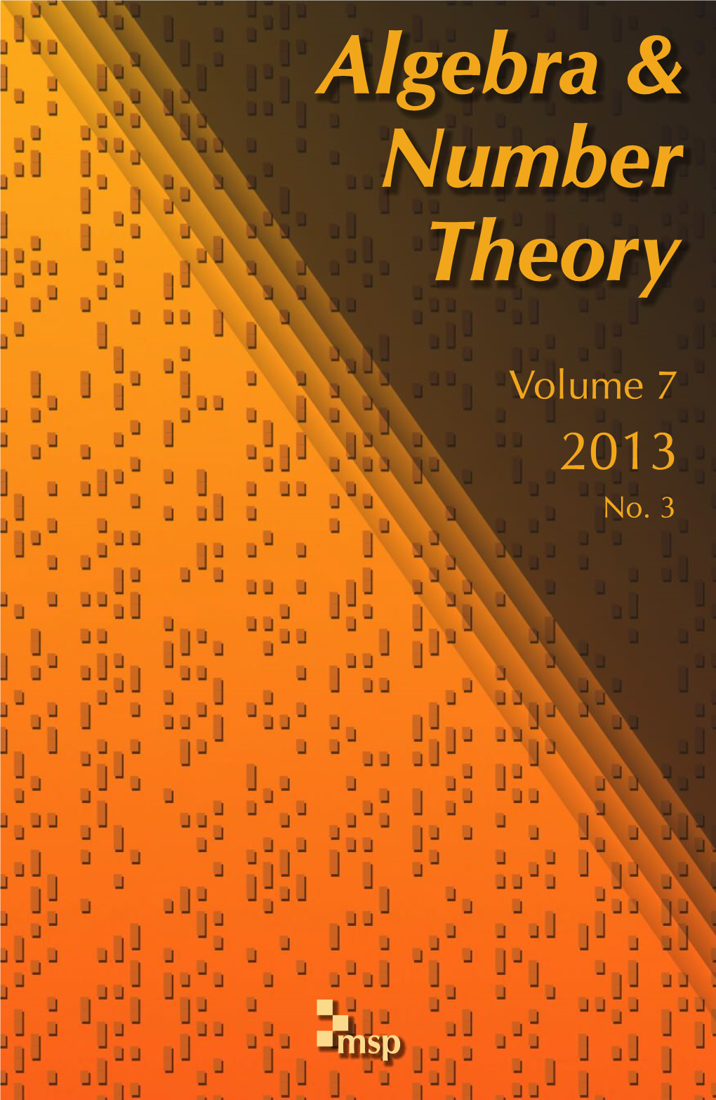 Algebra & Number Theory Vol. 7 (2013)