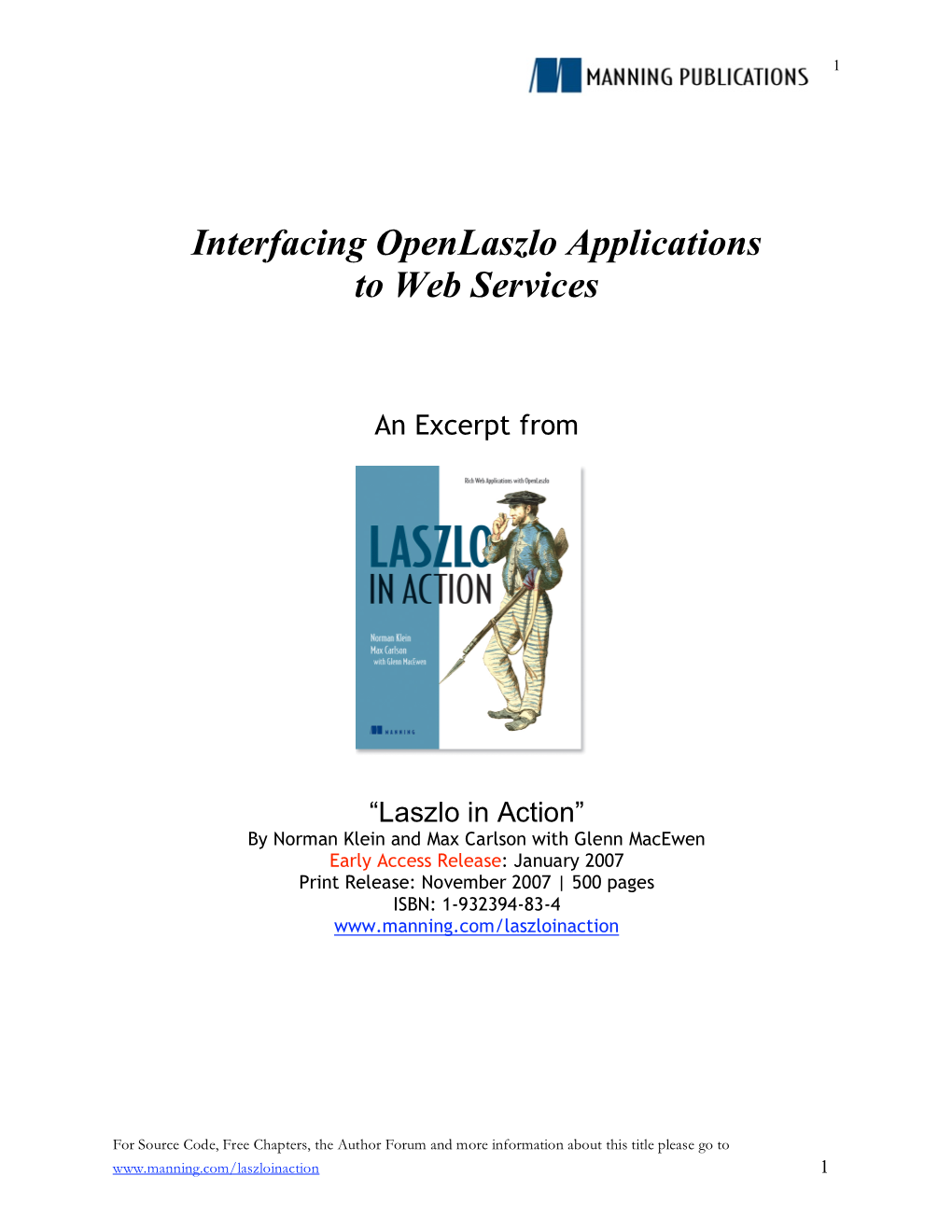 Interfacing Openlaszlo Applications to Web Services