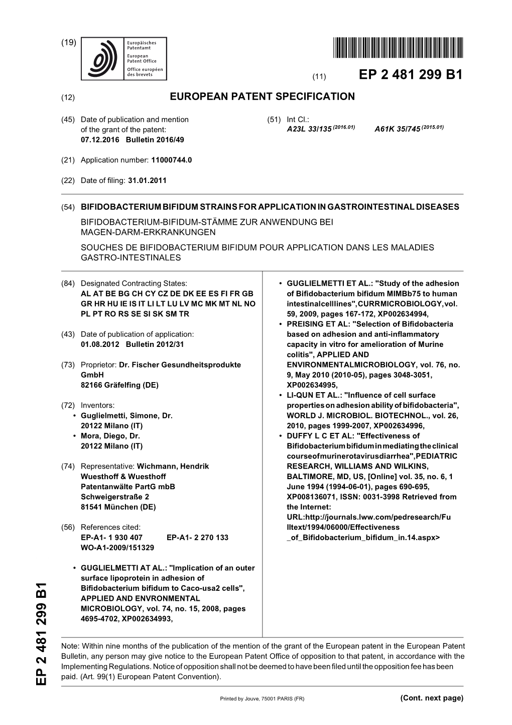 Bifidobacterium Bifidum Strains for Application In