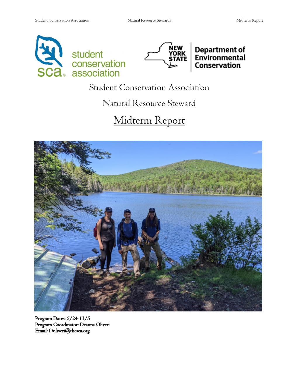 Student Conservation Association Natural Resource Stewards Midterm Report