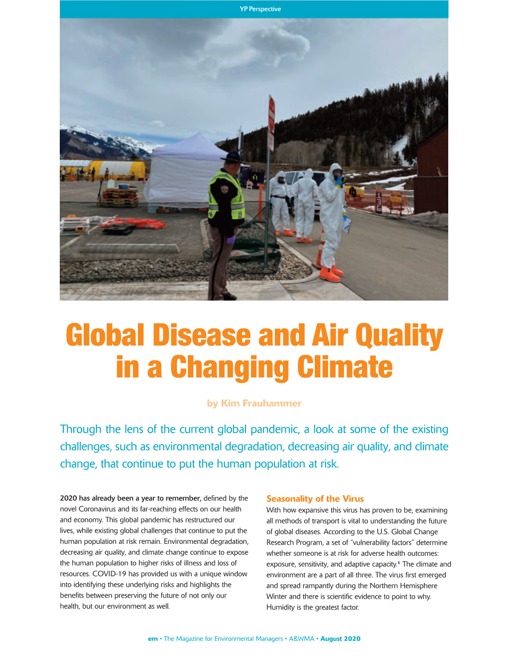 Global Disease and Air Quality in a Changing Climate by Kim Frauhammer