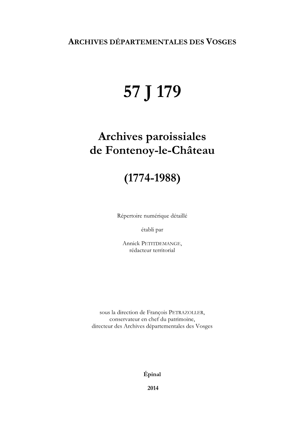 Archives De La Paroisse De Fontenoy-Le-Château .Pdf