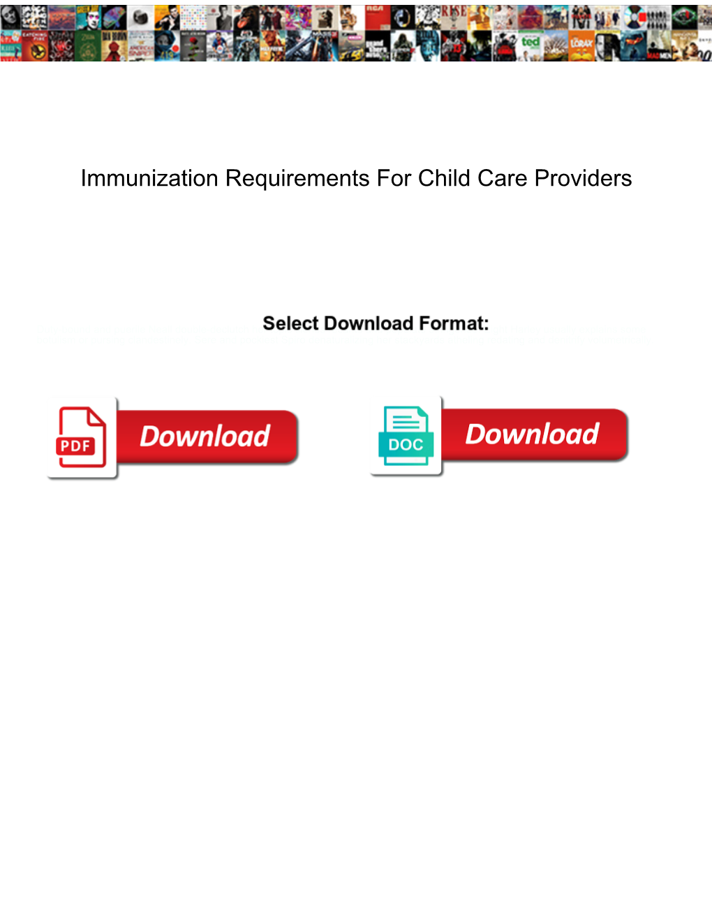 Immunization Requirements for Child Care Providers