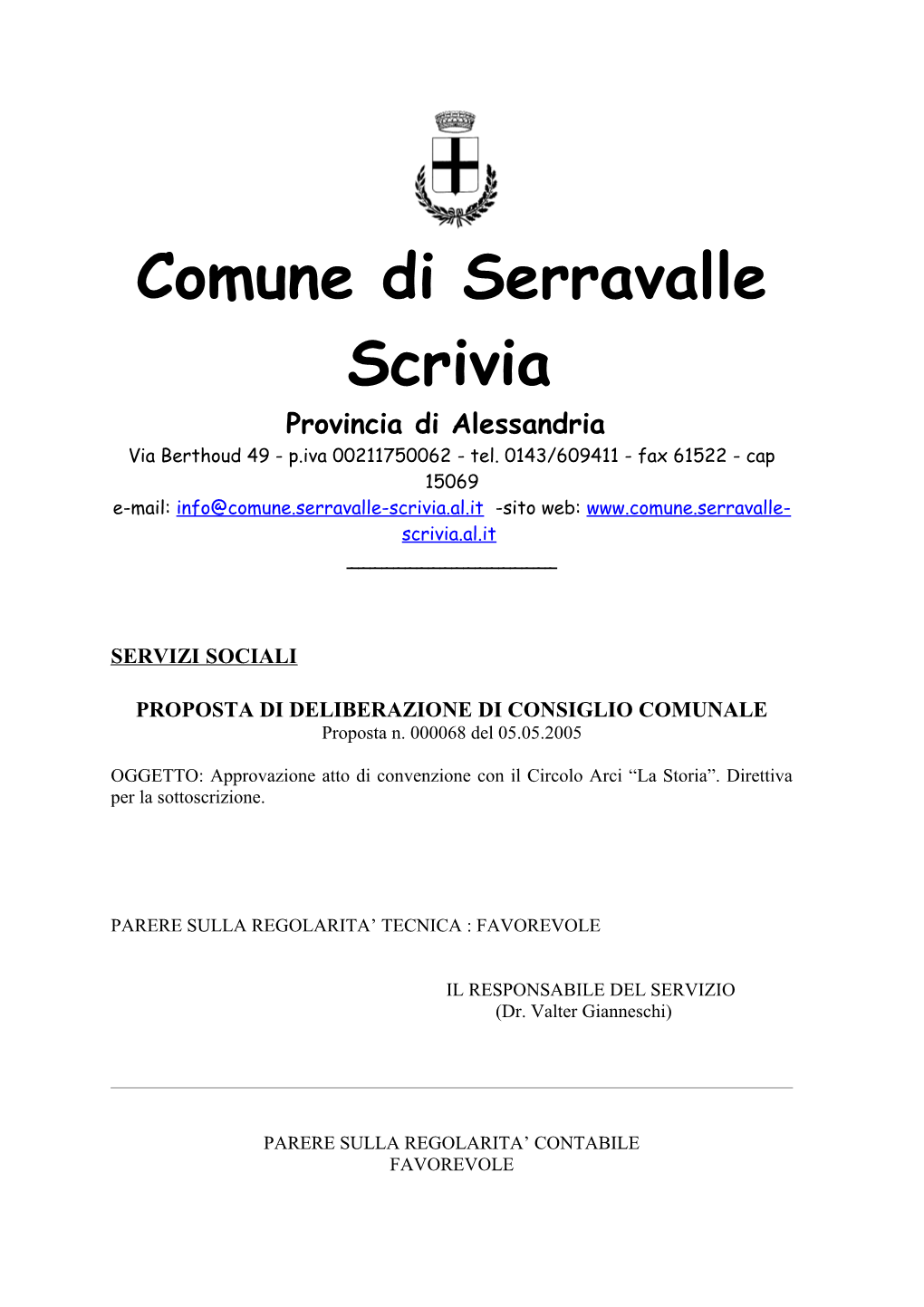 Convenzione Con Il Circolo Arci “La Storia” Di Serravalle Scrivia