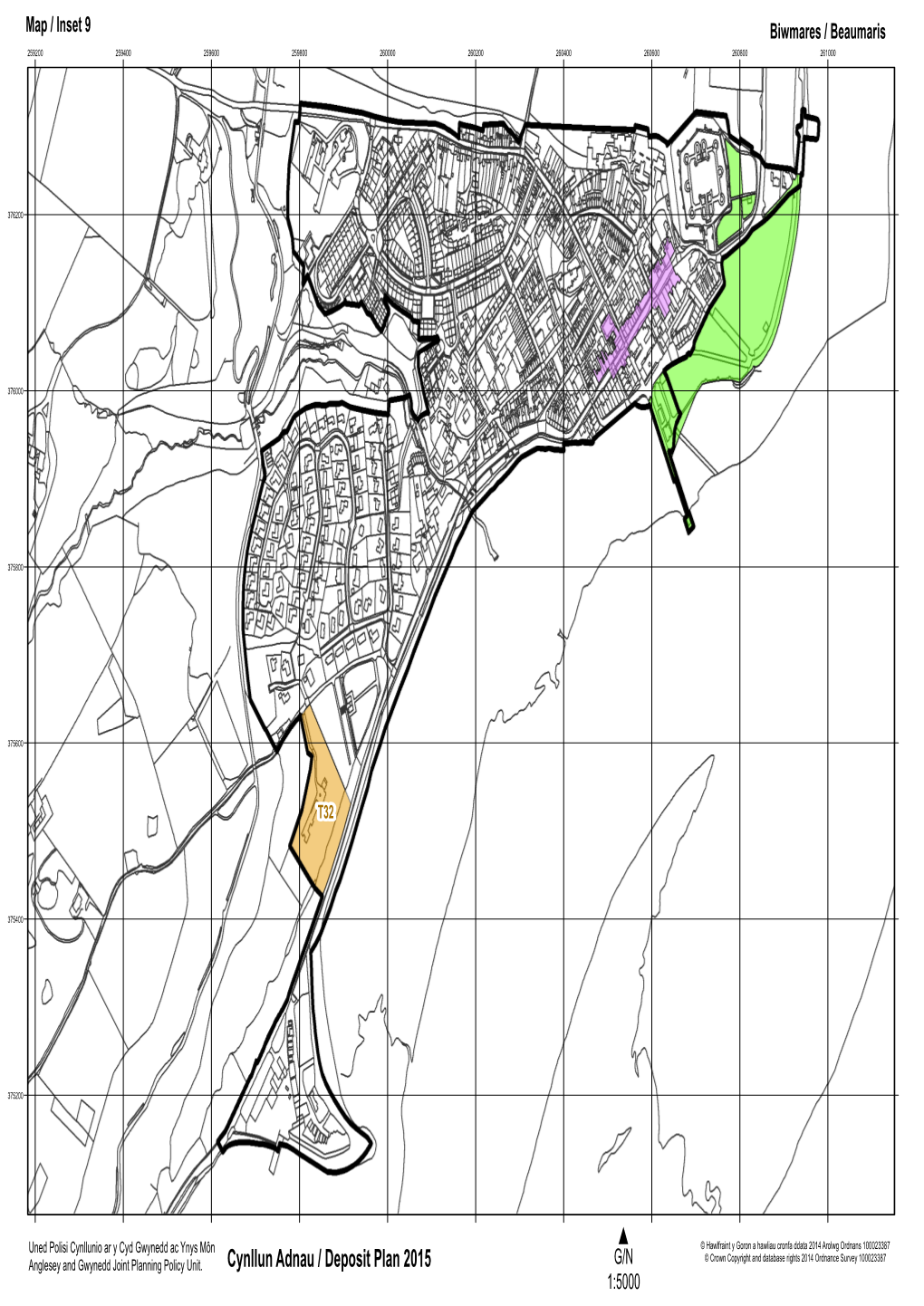 Ynys Môn © Hawlfraint Y Goron a Hawliau Cronfa Ddata 2014 Arolwg Ordnans 100023387 Anglesey and Gwynedd Joint Planning Policy Unit