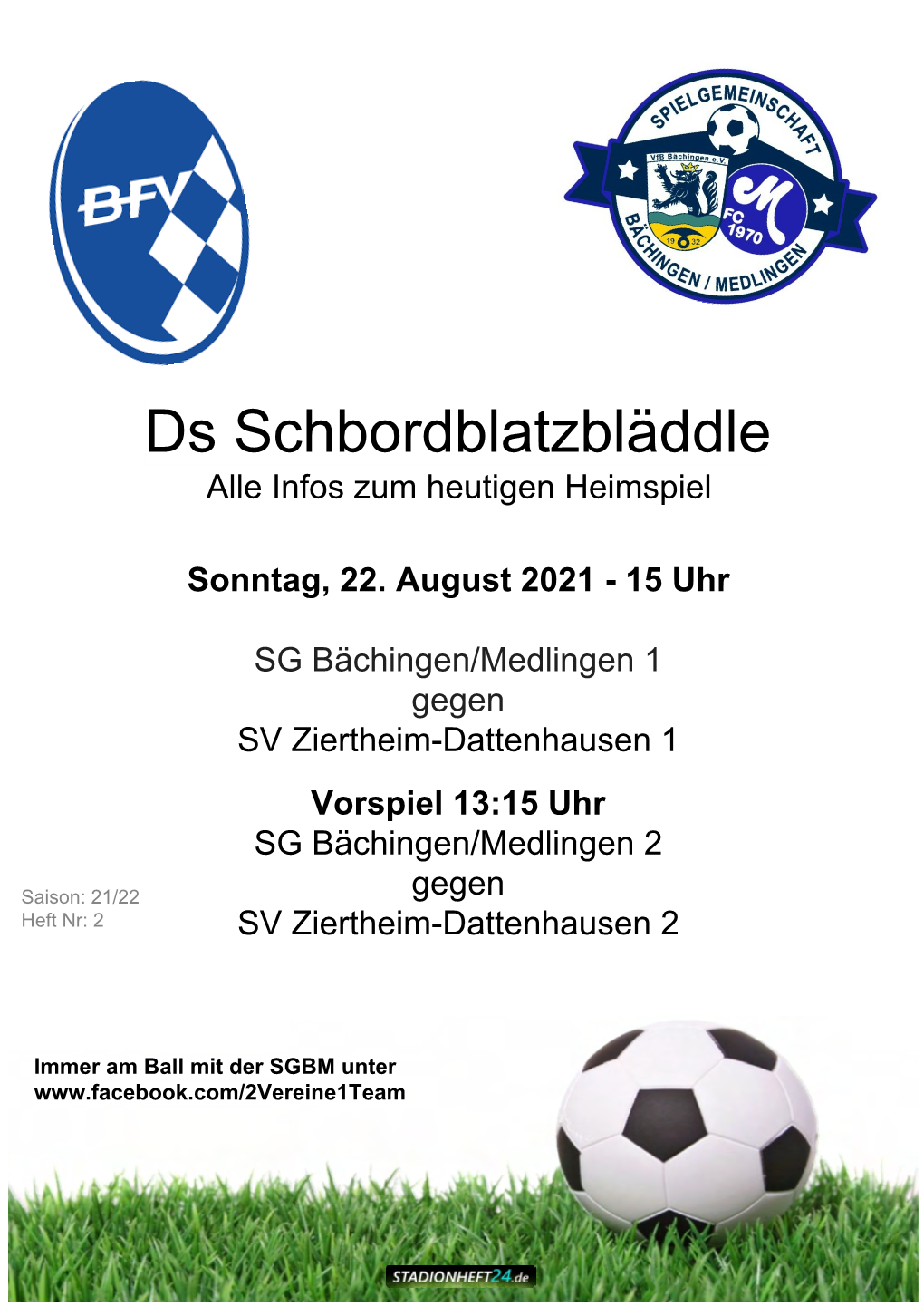 Ds Schbordblatzbläddle Alle Infos Zum Heutigen Heimspiel