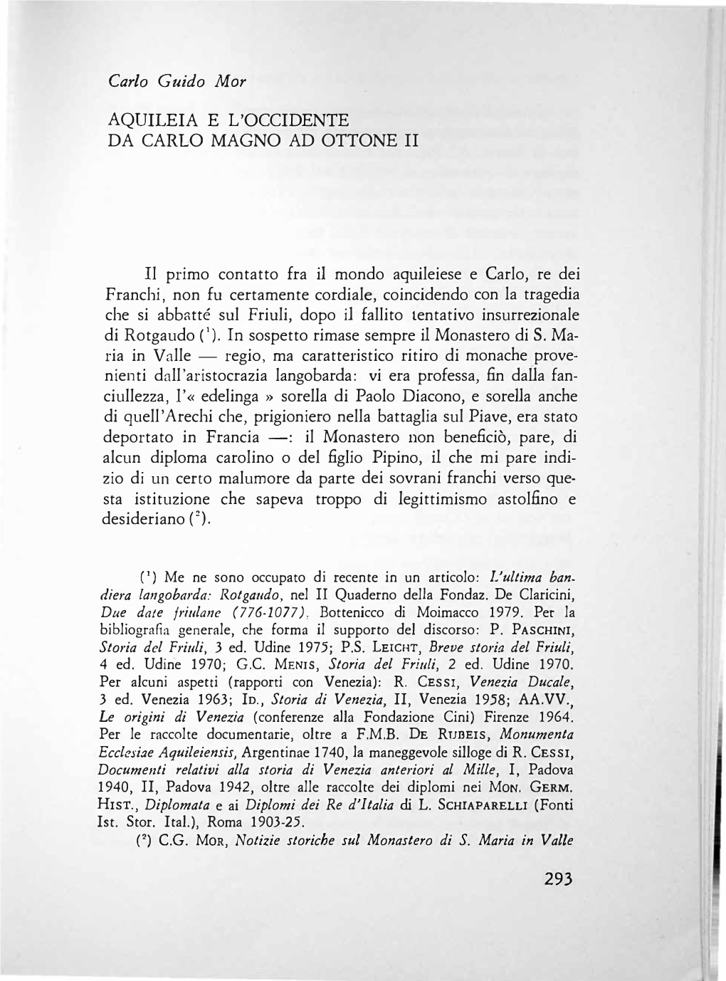 Aquileia E L'occidente Da Carlo Magno Ad Ottone Ii