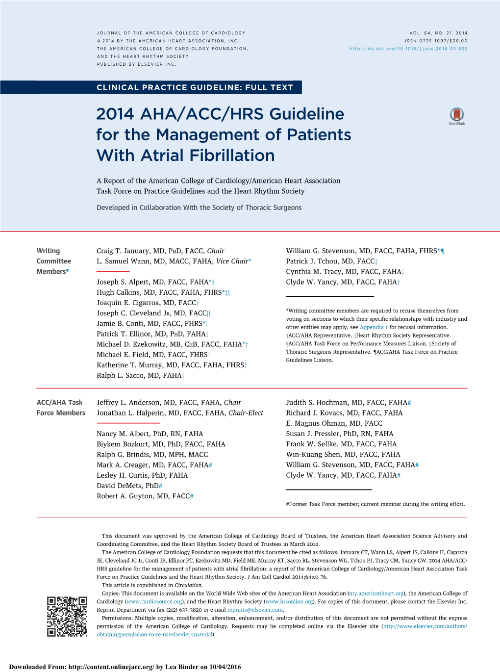 1 January ACC AHA HRS 2014 Afib Guidelines.Pdf