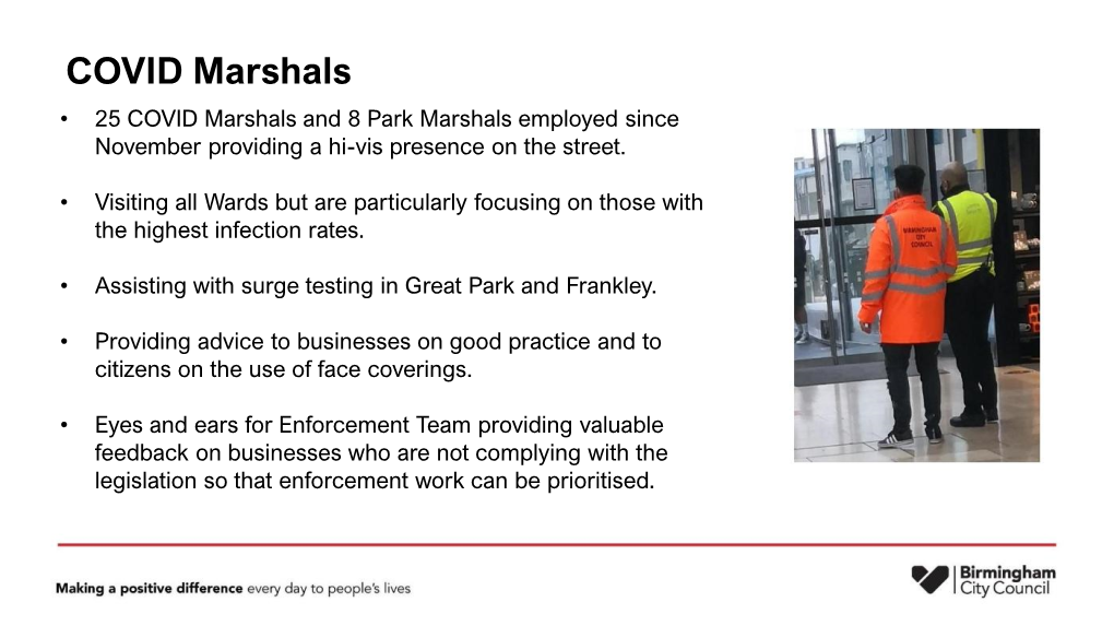 COVID Enforcement Patrols Regular Enforcement Patrols Are Undertaken to Ensure Businesses Are Complying with Coronavirus Legislation