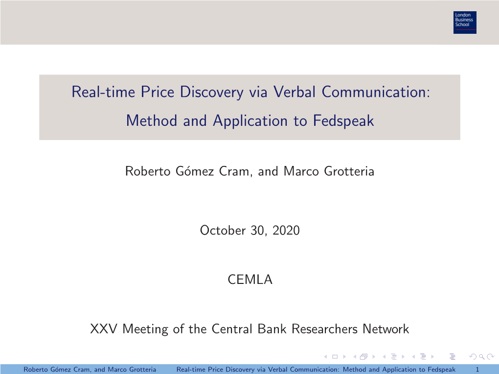 Real-Time Price Discovery Via Verbal Communication: Method and Application to Fedspeak