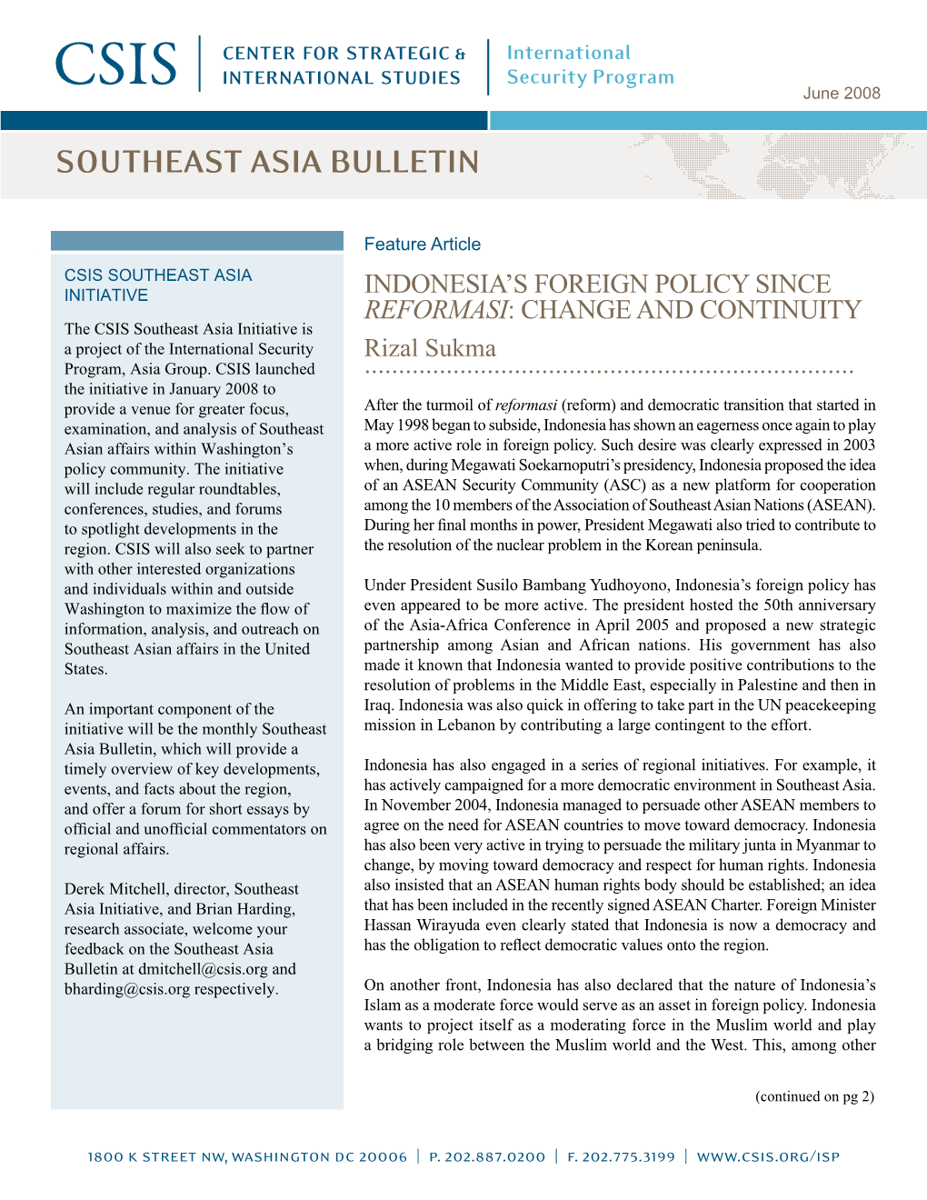 Southeast Asia Bulletin