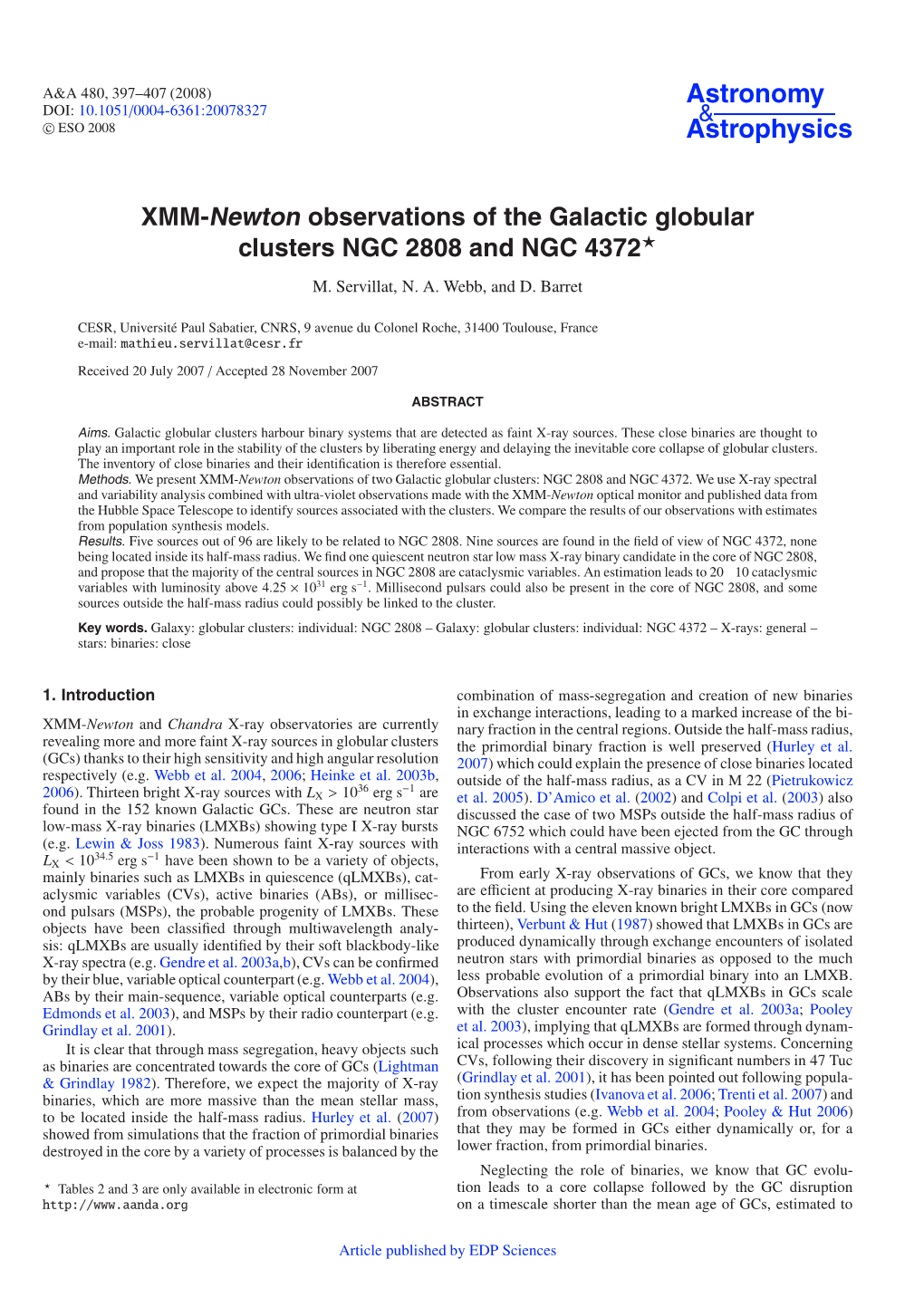 XMM-Newton Observations of the Galactic Globular Clusters NGC 2808 and NGC 4372