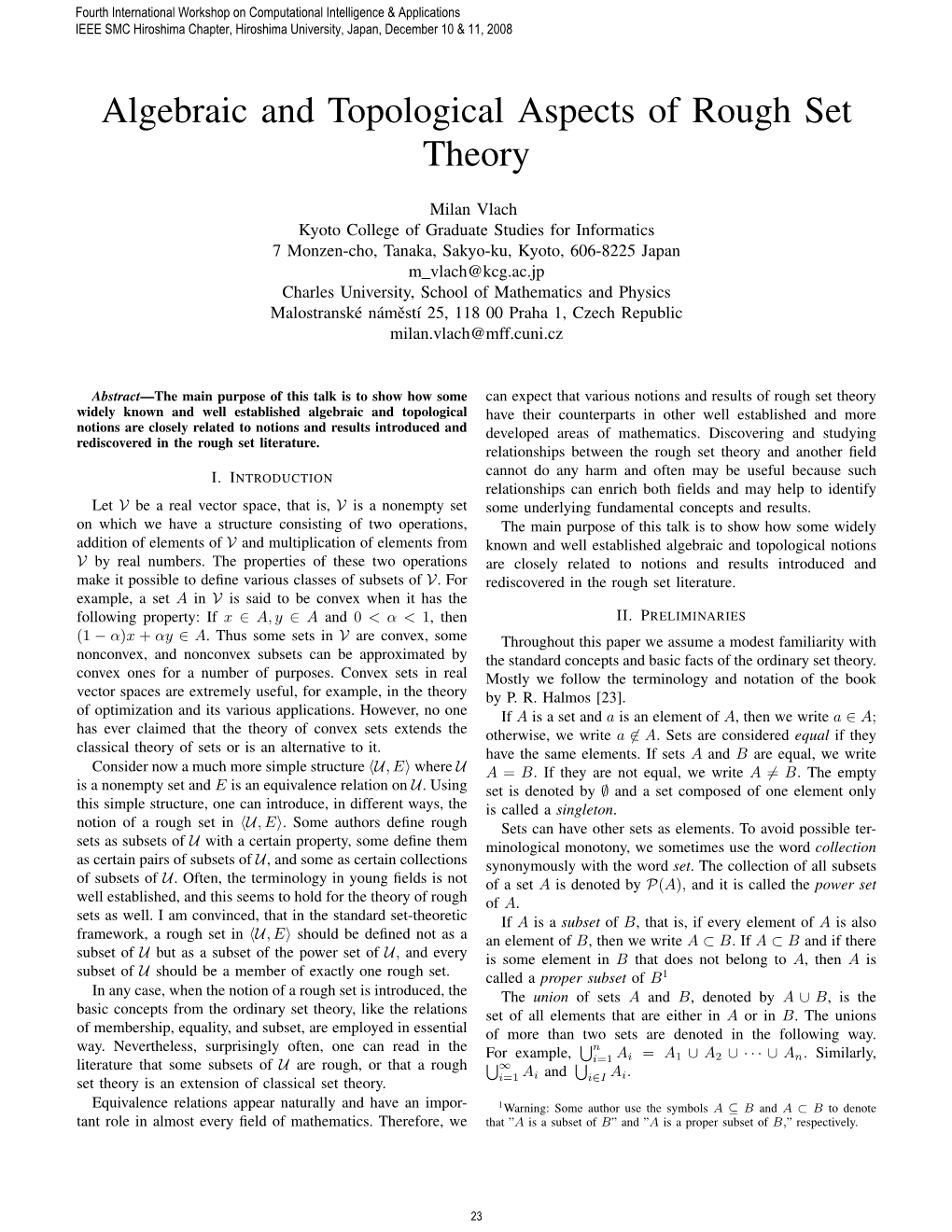 Algebraic and Topological Aspects of Rough Set Theory