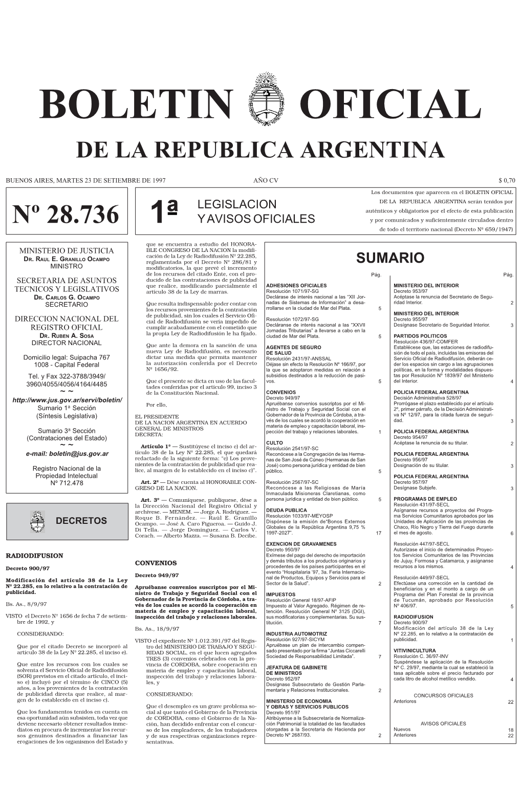 Boletin Oficial De La Republica Argentina