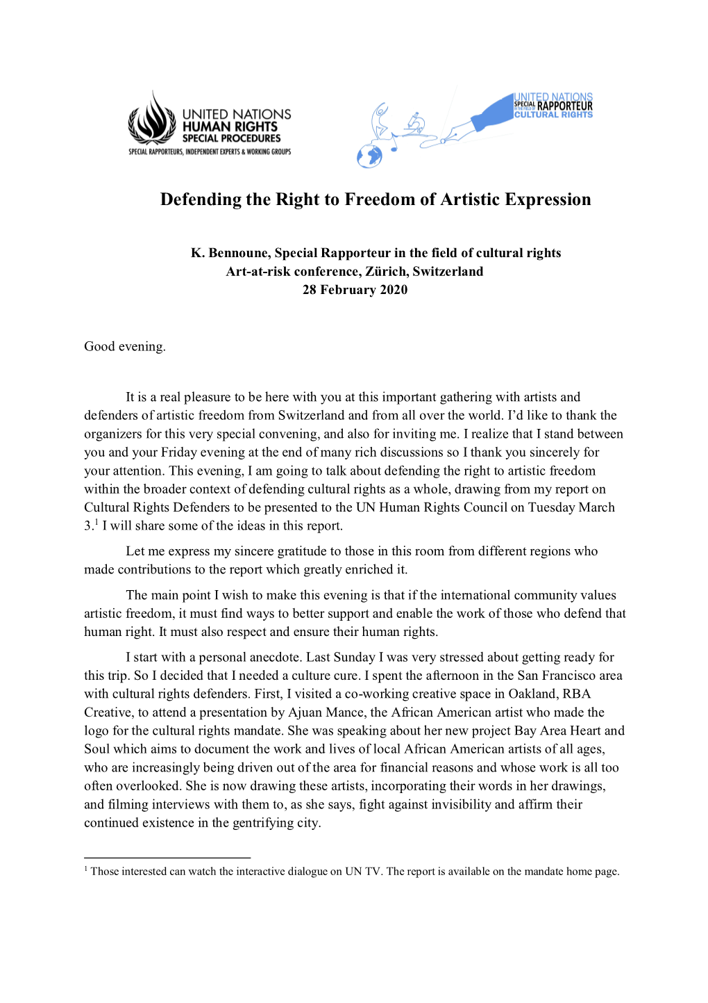 Defending the Right to Freedom of Artistic Expression