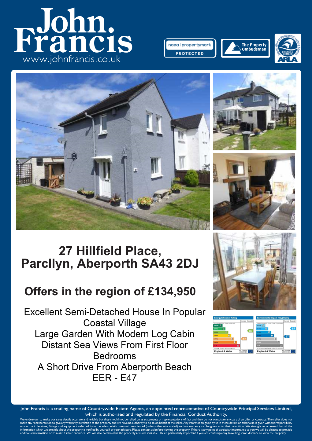 27 Hillfield Place, Parcllyn, Aberporth SA43 2DJ