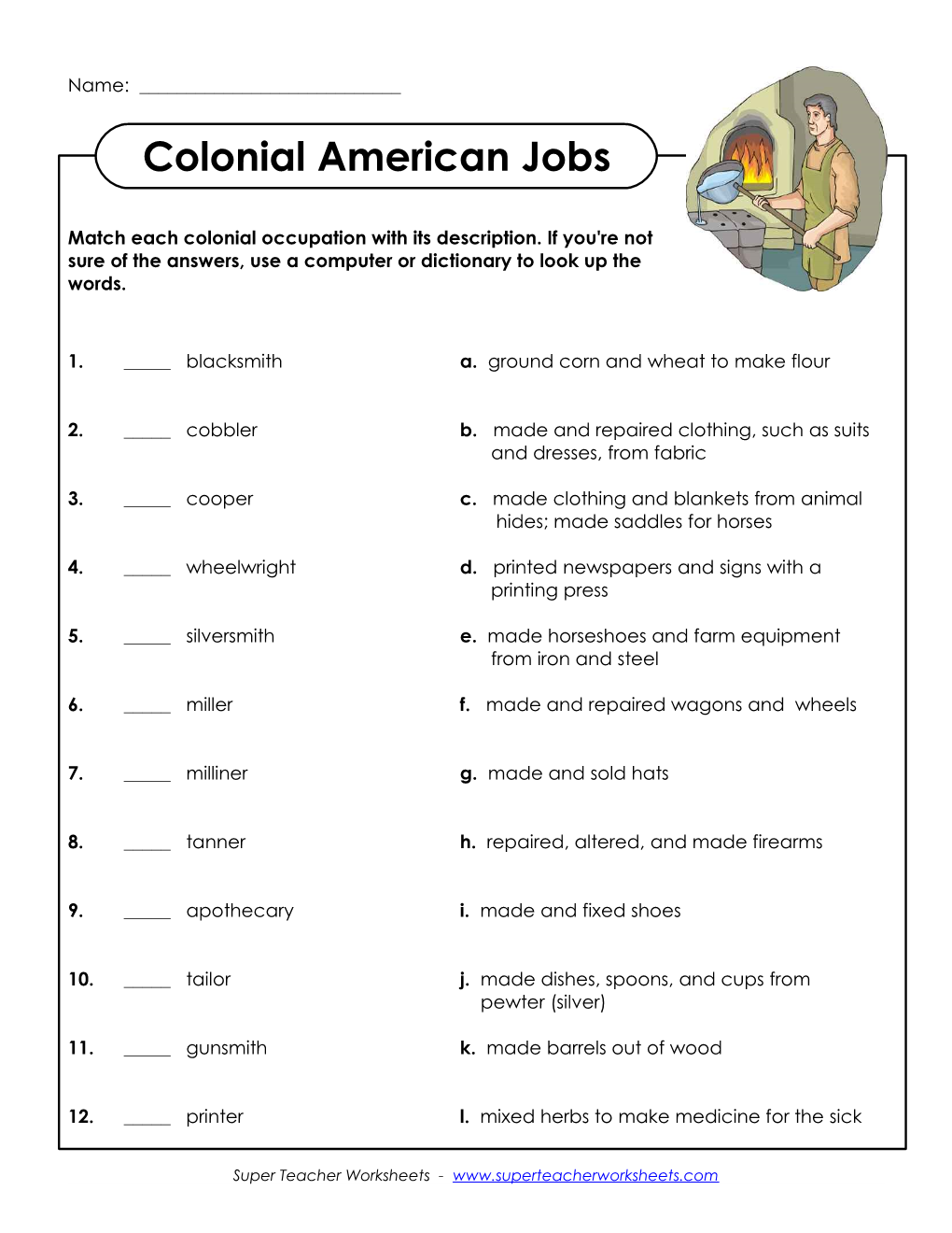 Colonial American Jobs