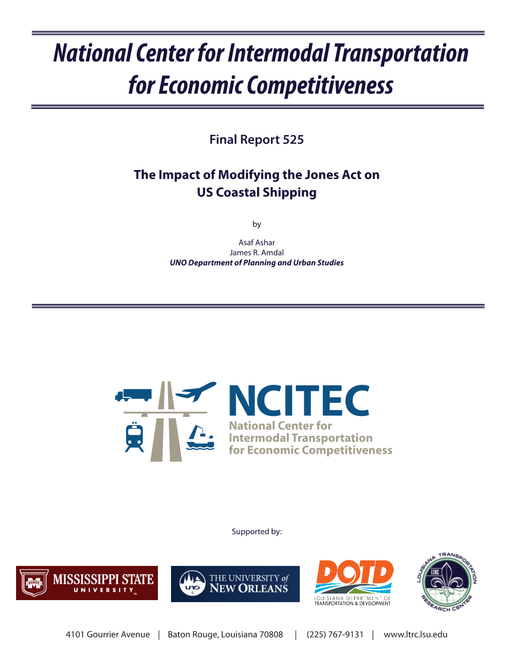 NCITEC National Center for Intermodal Transportation for Economic Competitiveness