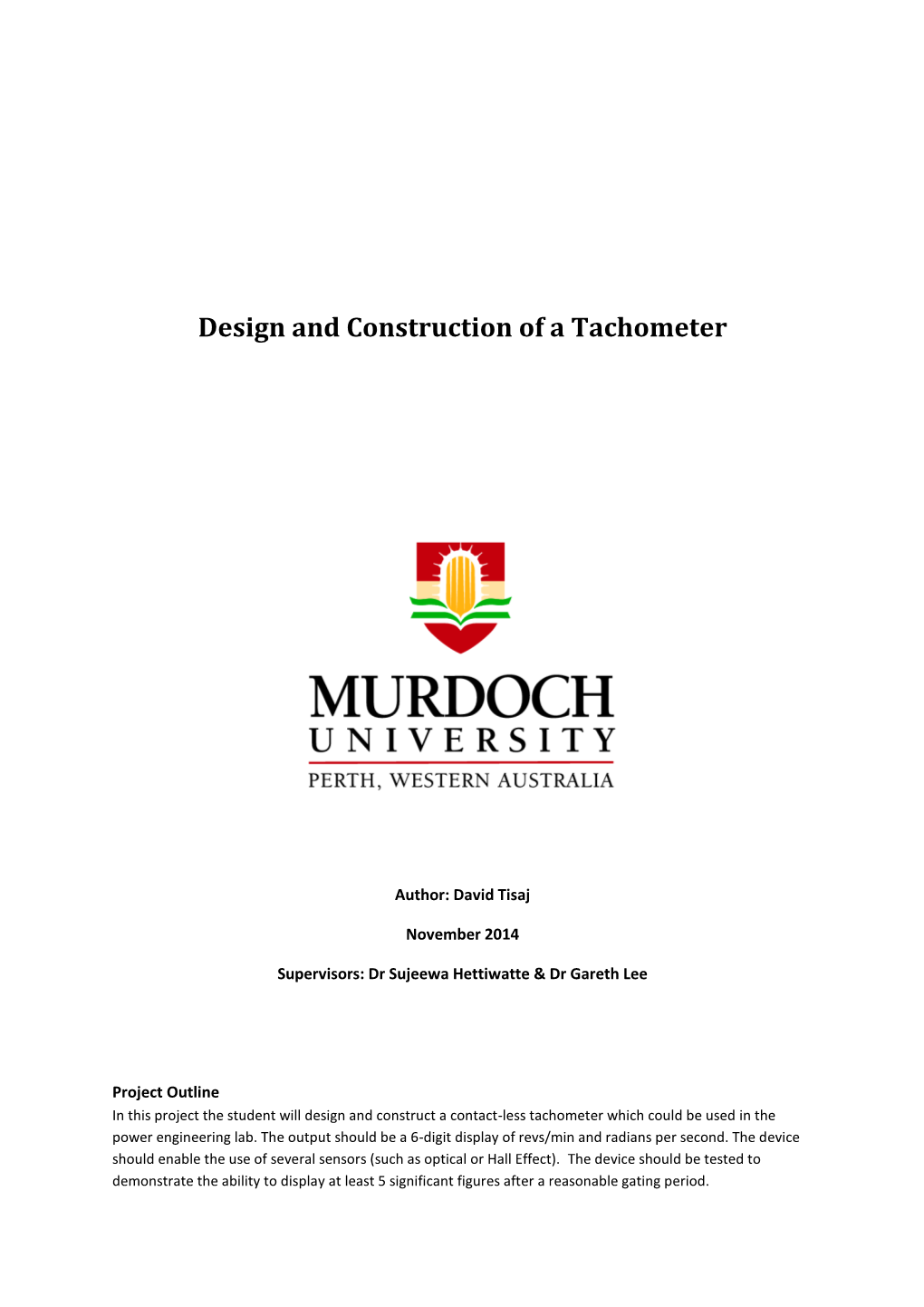 Design and Construction of a Tachometer