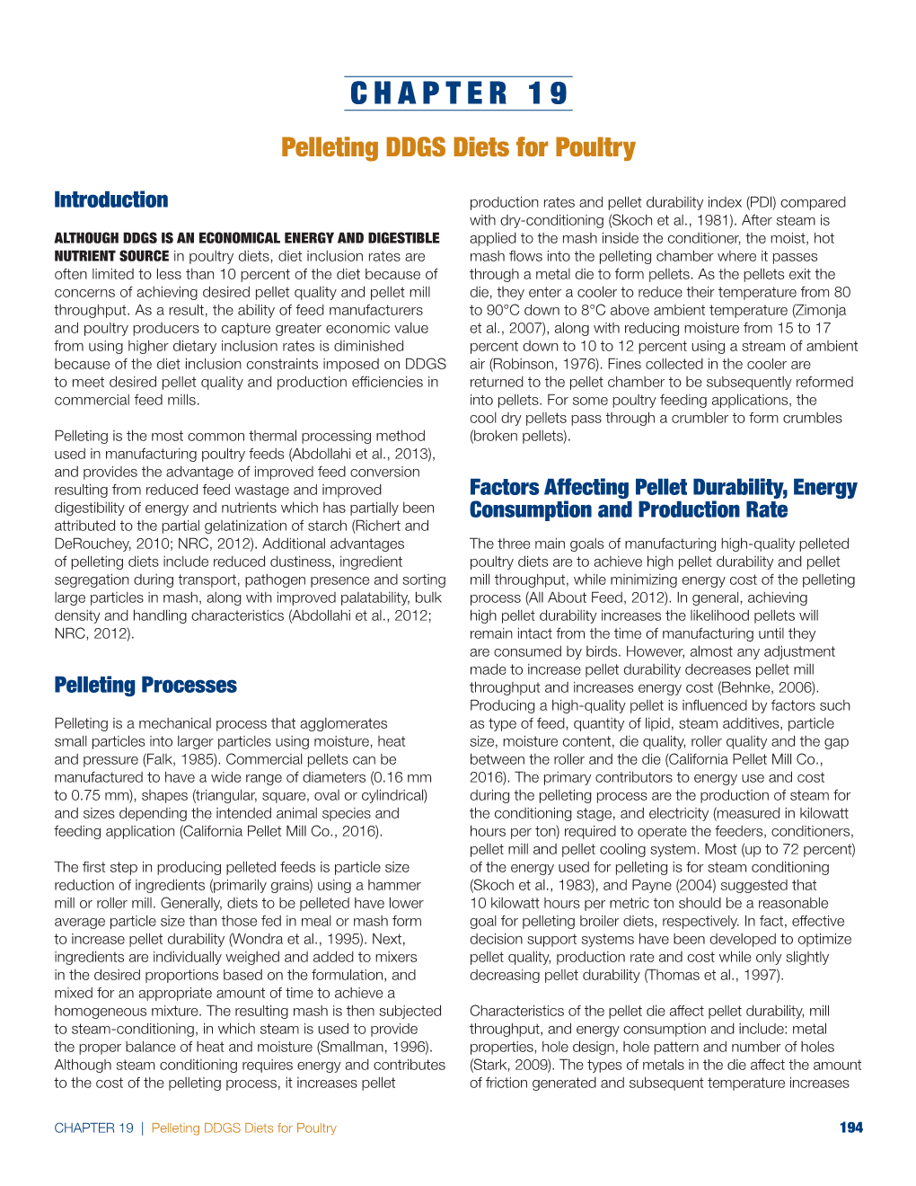Chapter 19: Pelleting DDGS Diets for Poultry