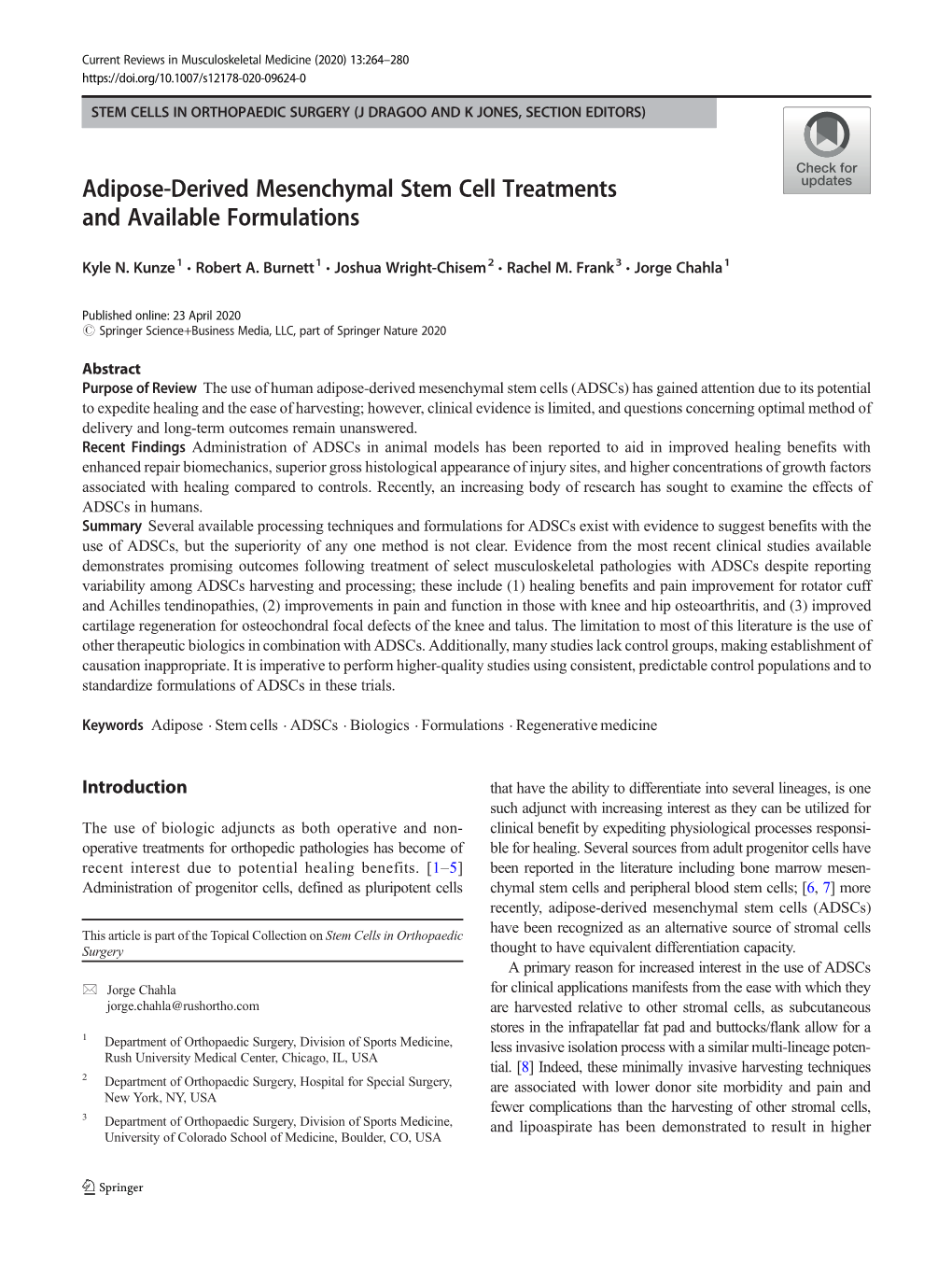 Adipose-Derived Mesenchymal Stem Cell Treatments and Available Formulations
