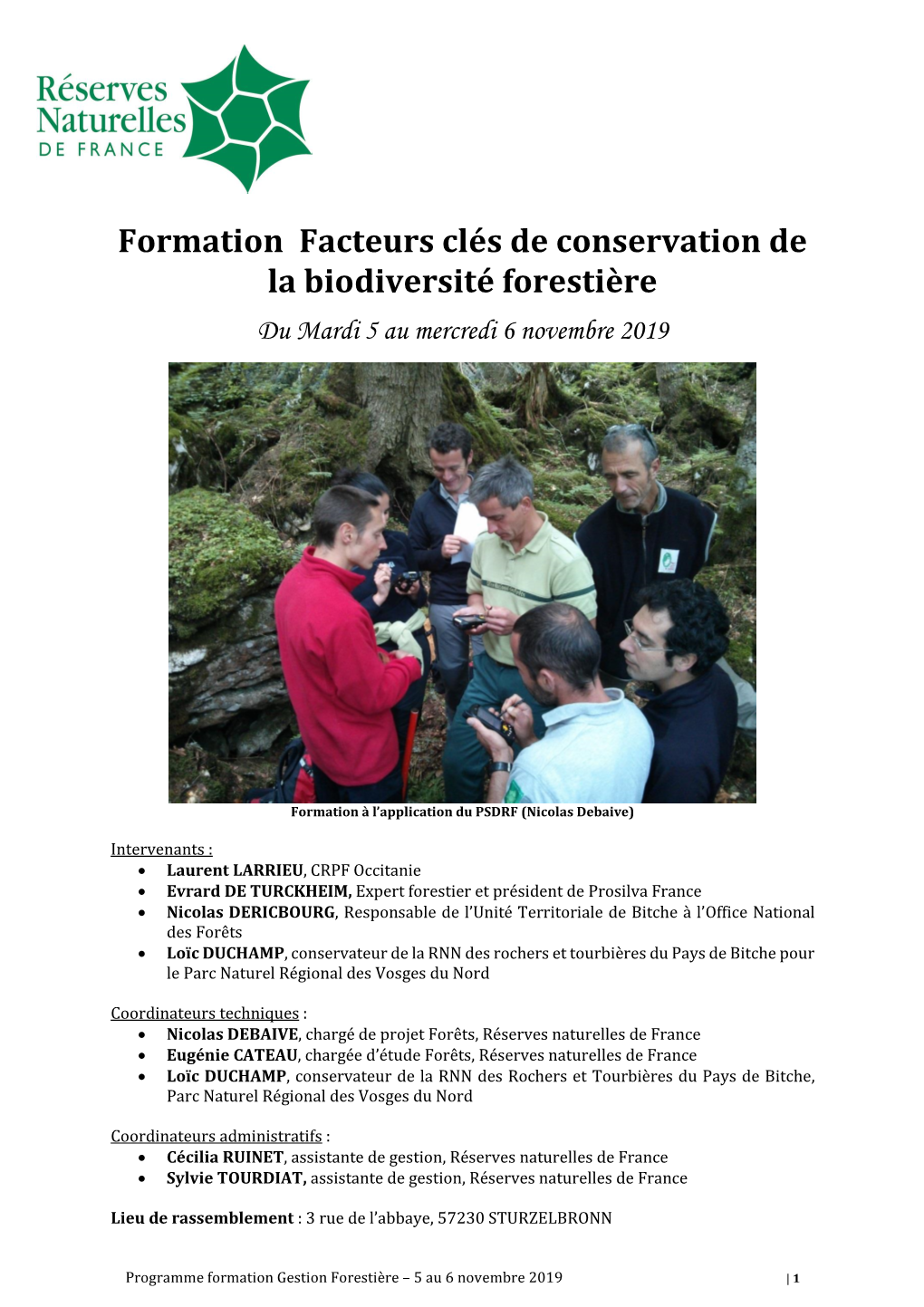 Formation Facteurs Clés De Conservation De La Biodiversité Forestière Du Mardi 5 Au Mercredi 6 Novembre 2019