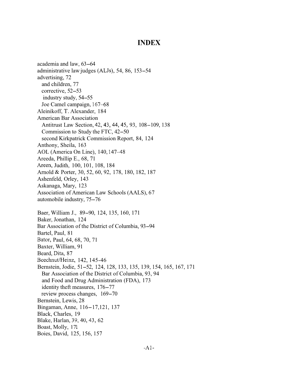 Academia and Law, 63-64 Administrative Law Judges (Aljs), 54, 86