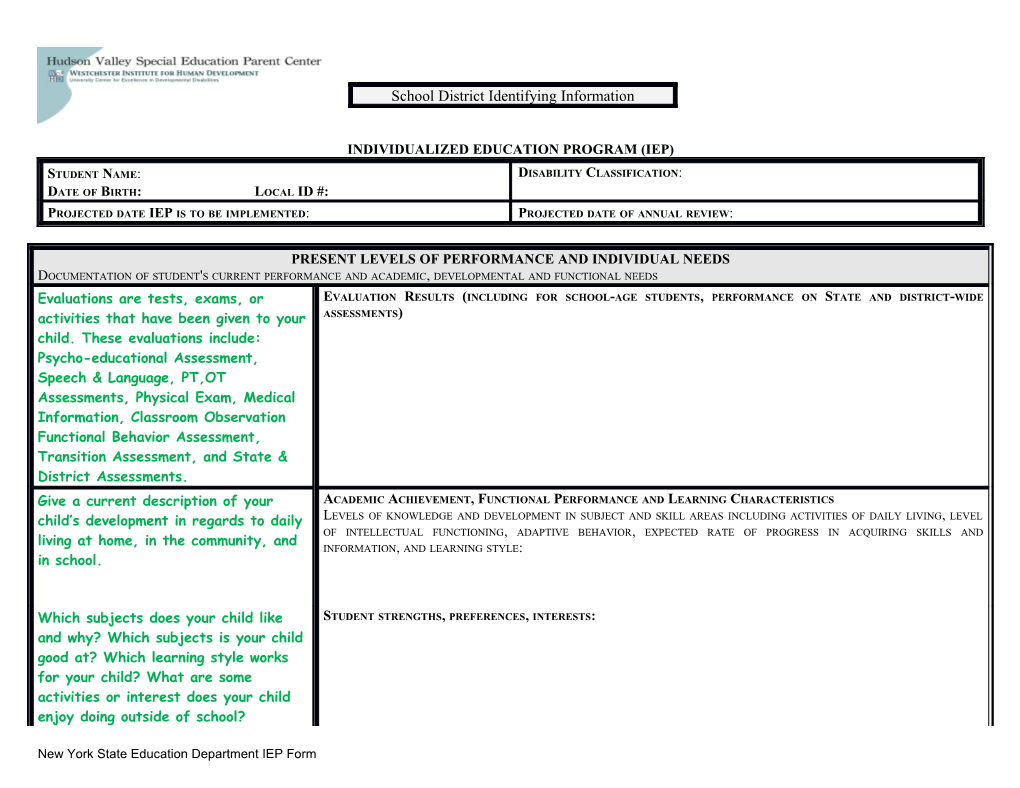 School District Identifying Information s1