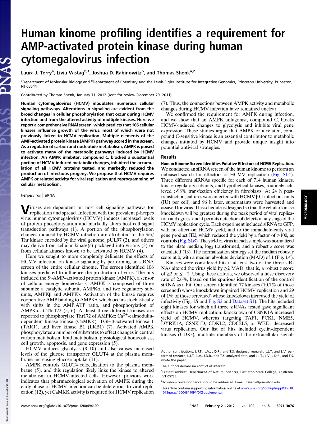 Human Kinome Profiling Identifies a Requirement for AMP-Activated