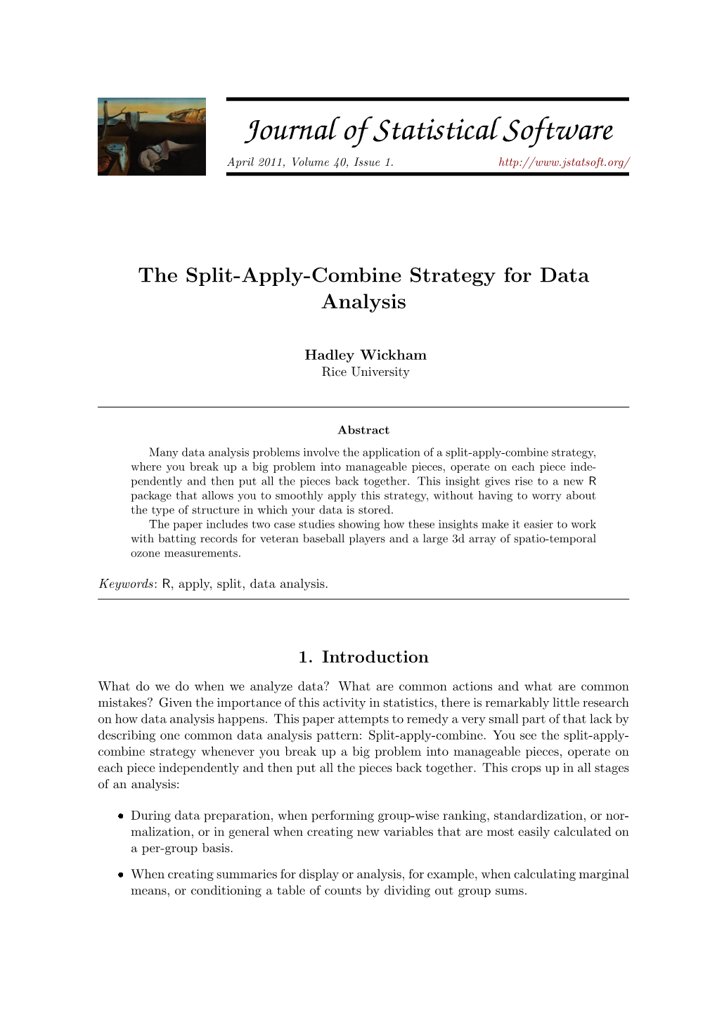 The Split-Apply-Combine Strategy for Data Analysis
