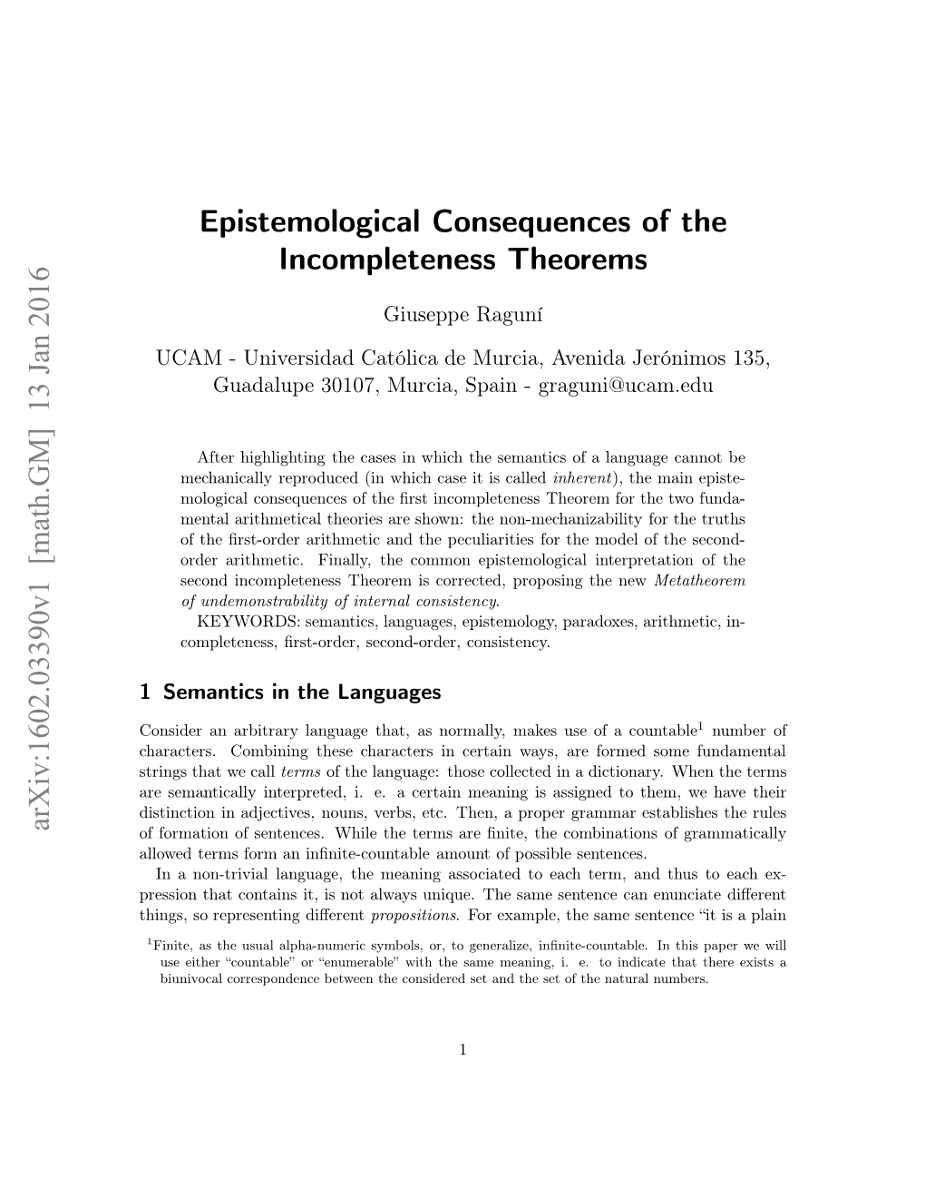 Epistemological Consequences of the Incompleteness Theorems
