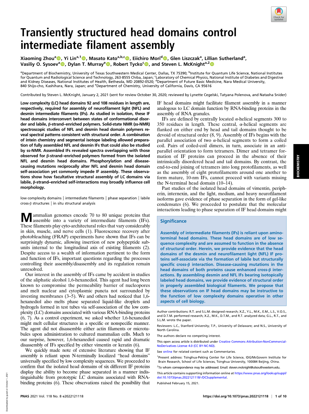 Transiently Structured Head Domains Control Intermediate Filament Assembly