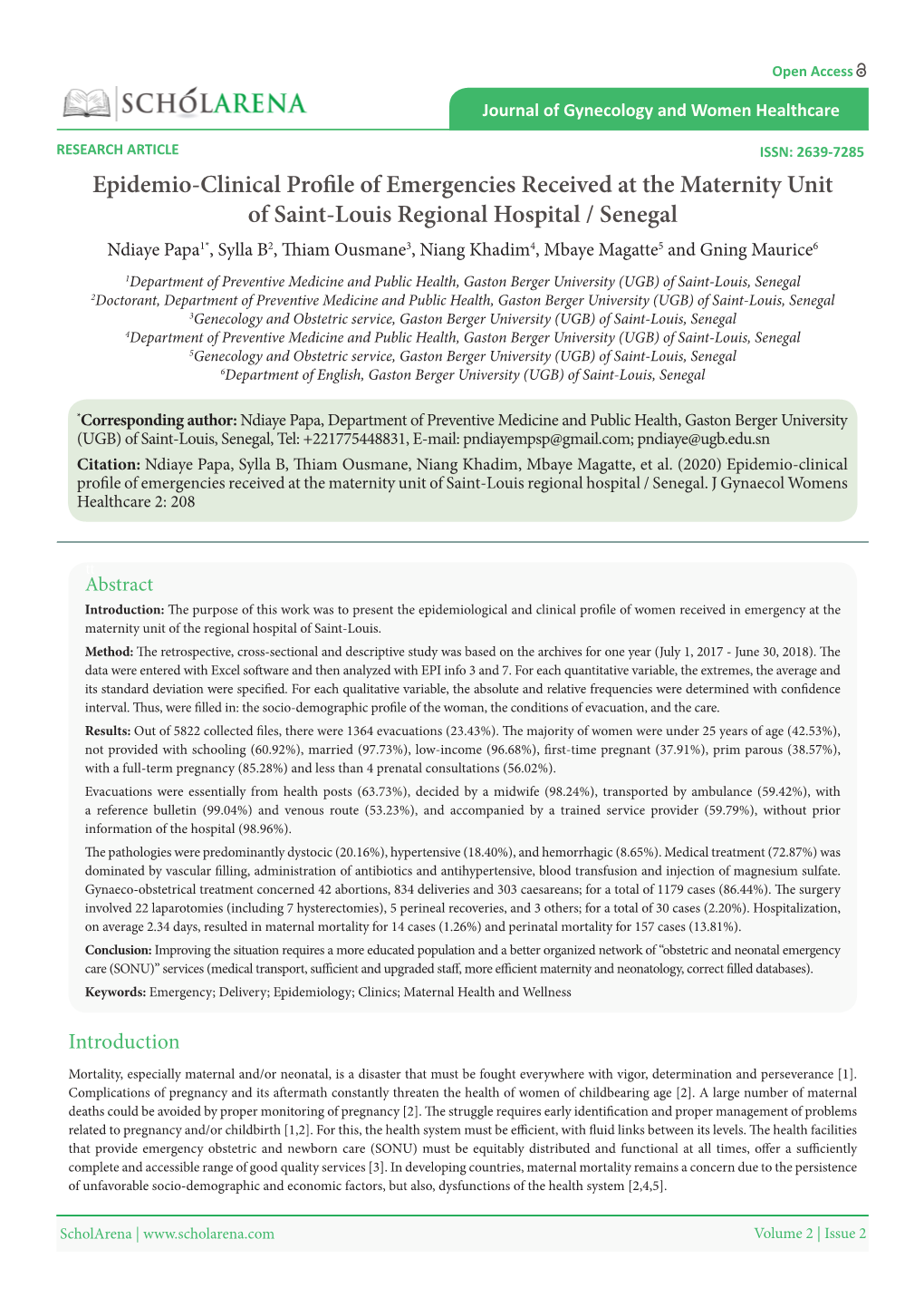 Epidemio-Clinical Profile of Emergencies Received at The