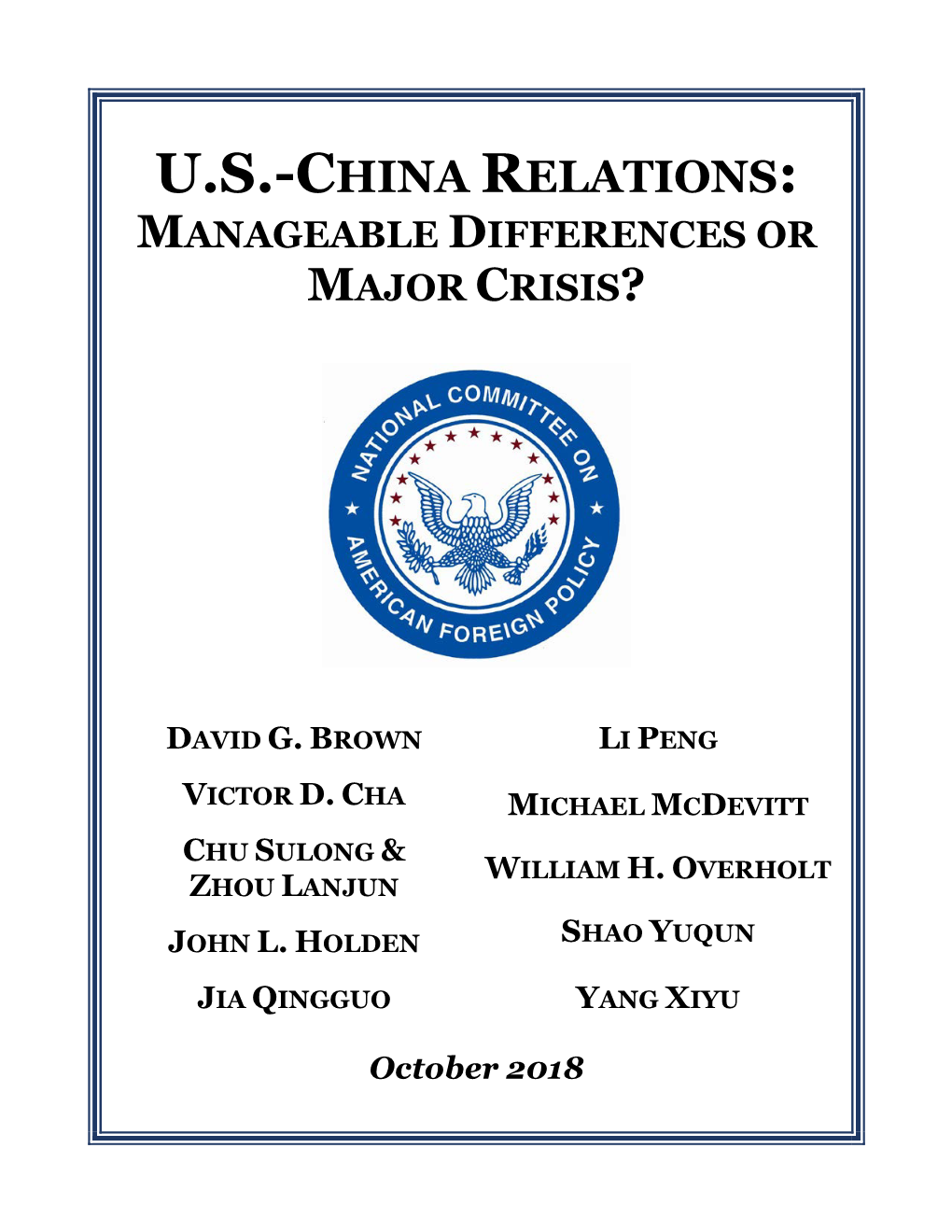 Myths and Misconceptions in U.S.-China Relations