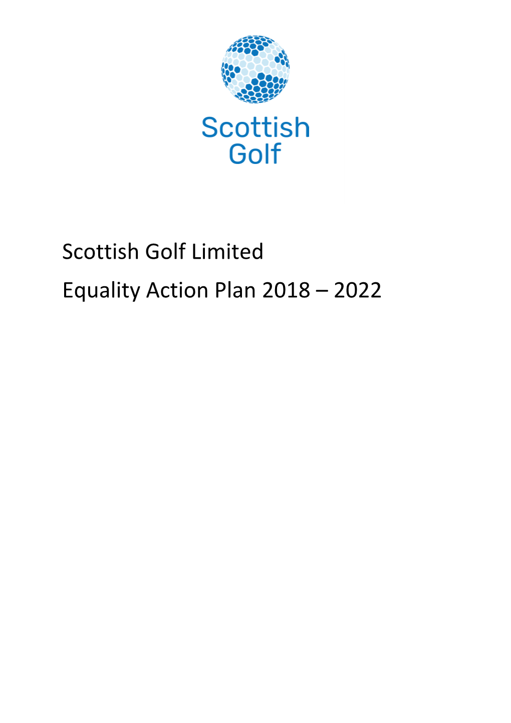 Scottish Golf Limited Equality Action Plan 2018 – 2022