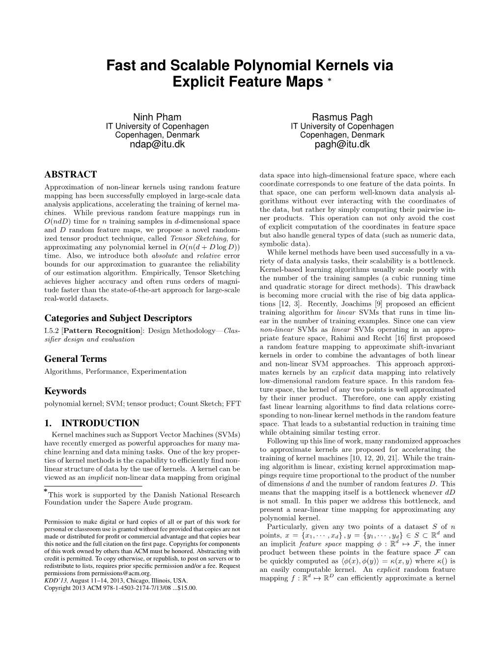 Fast and Scalable Polynomial Kernels Via Explicit Feature Maps *