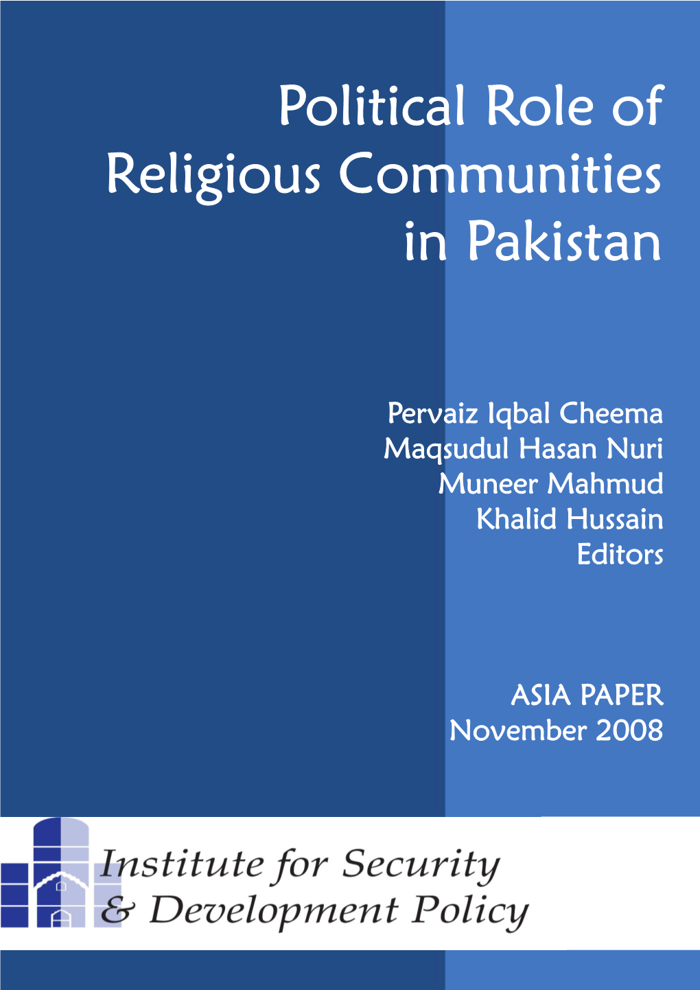 Political Role of Religious Communities in Pakistan