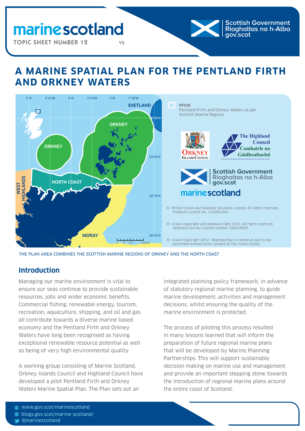 A Marine Spatial Plan for the Pentland Firth and Orkney Waters