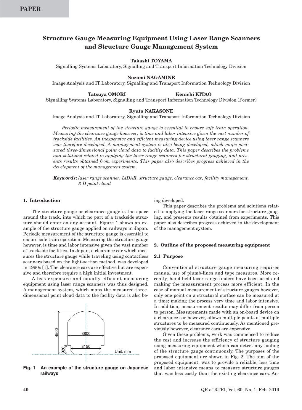 Structure Gauge Measuring Equipment Using Laser Range