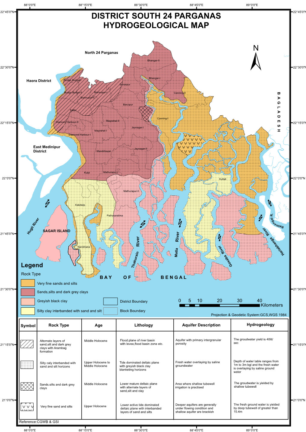 District South 24 Parganas Hydrogeological Map