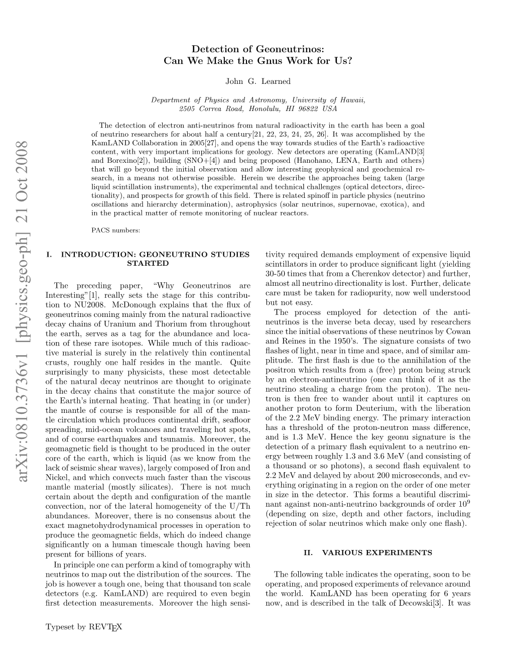 Detection of Geoneutrinos: Can We Make the Gnus Work For