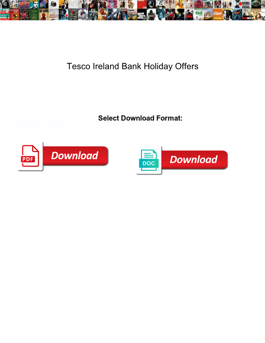 Tesco Ireland Bank Holiday Offers