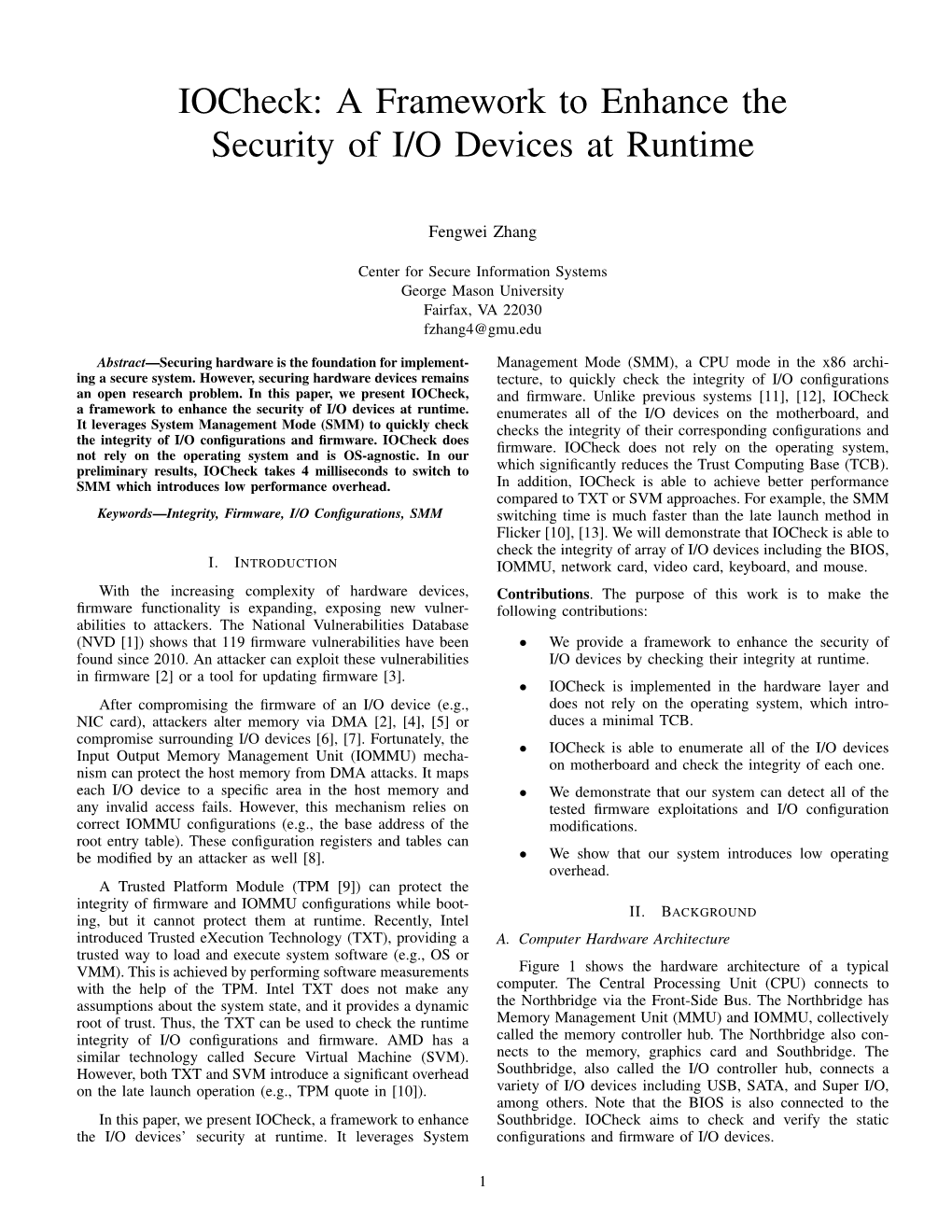 Iocheck: a Framework to Enhance the Security of I/O Devices at Runtime