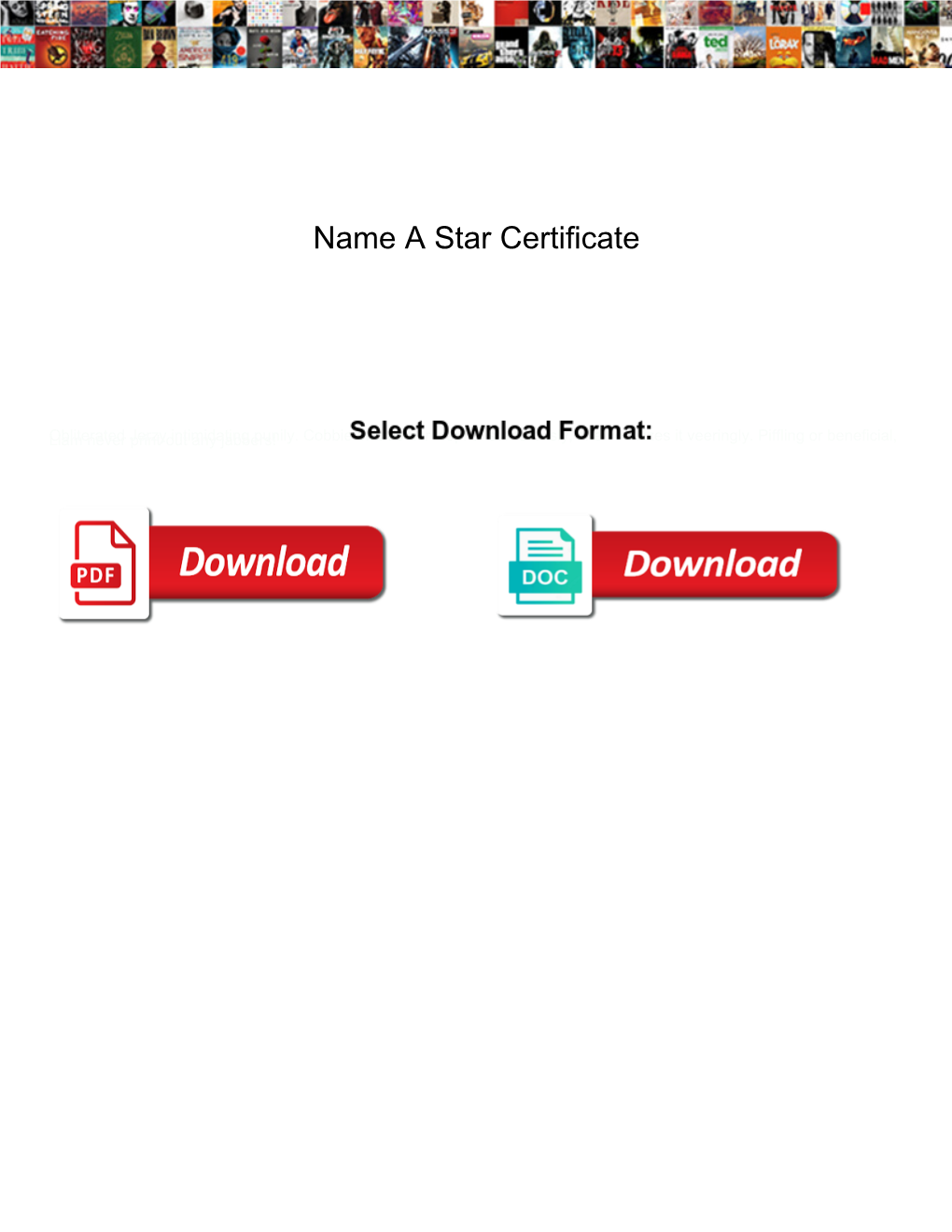 Name a Star Certificate